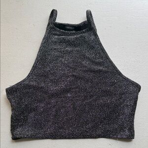 Forever 21 sparkly racer back crop top